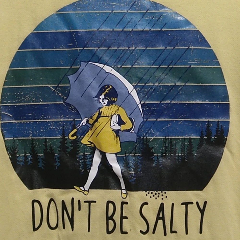 LAST DROP! Don't Be Salty Bella Canvas Tee Sz.M Made In USA Has Wash Wear - Picture 2 of 6